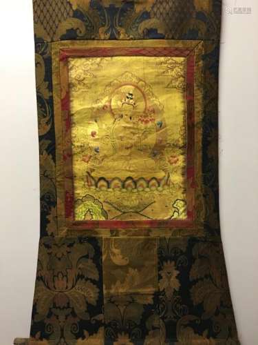 Chinese Hanging Scroll Tibetan Thangka of Vajrasattv