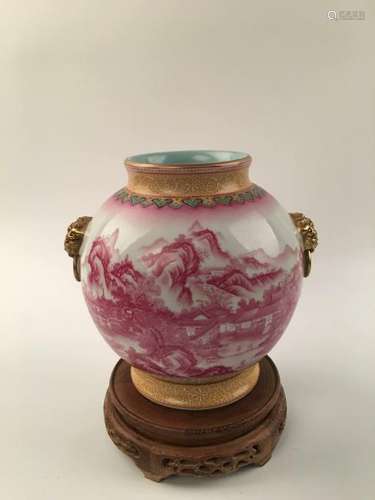 Chinese Famille Rose Gilt Jar With Yong Zheng Mark