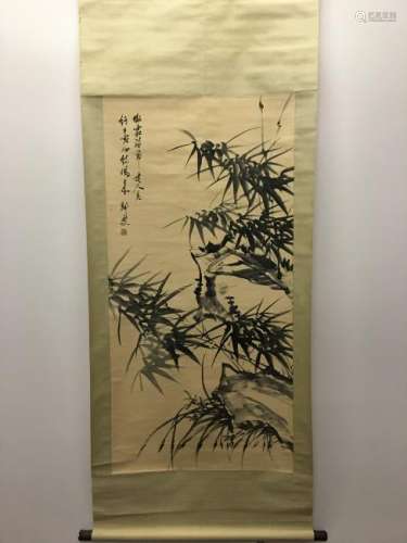 Chinese Hanging Scroll of Bamboo