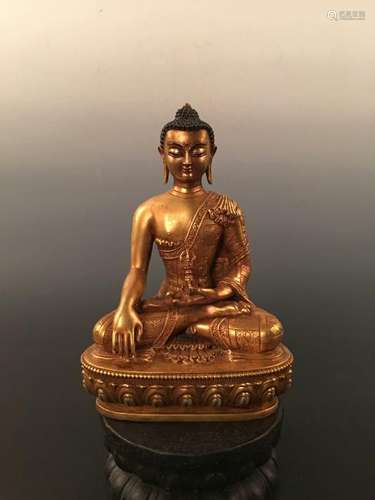 Chinese Gilt Bronze Buddha Statue With Yong Le Mark