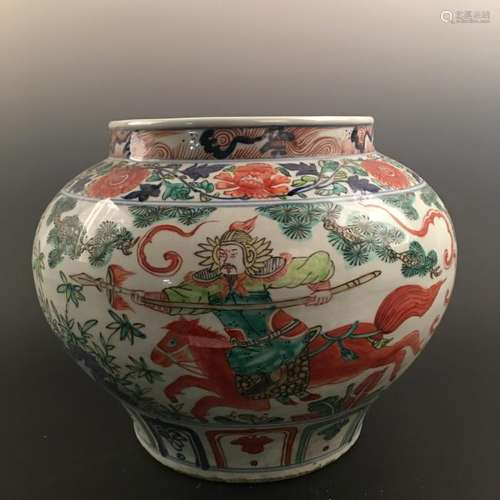 Chinese Wucai 'Figures' Jar