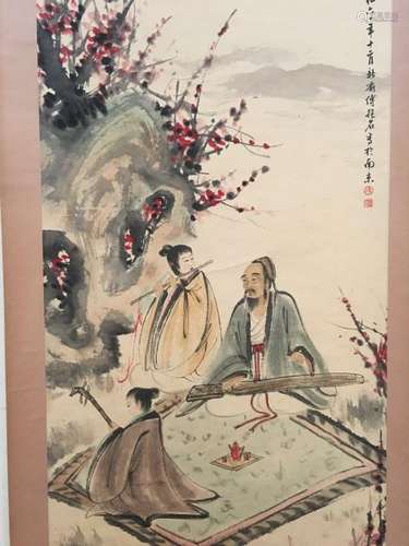 Chinese Hanging Scroll of 'Figures' Painting