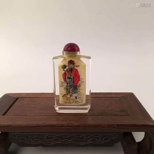 Chinese Inside-Painted Glass Snuff Bottle With Lu's