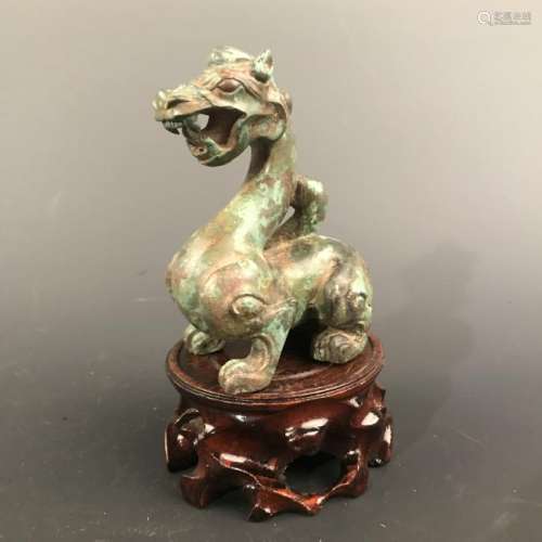 Chinese Bronze Ruishou Figure
