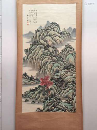 Chinese Hanging Scroll Of Landscape