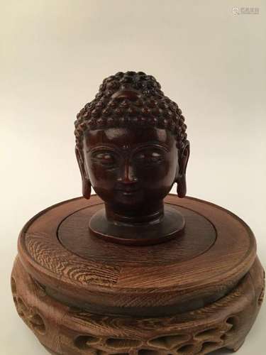 Chinese Ox-Horn Buddha Head