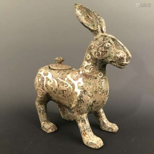 Chinese Silver Bronze Rabbit