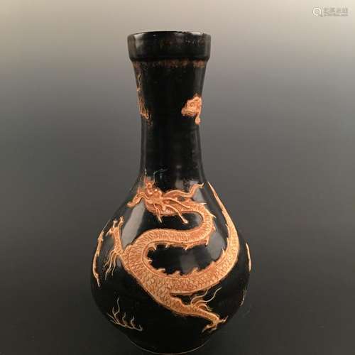 Chinese Ding Ware 'Dragon' Bottle Vase