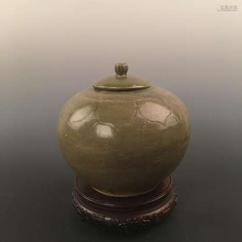 Chinese Yaozhou Ware Porcelain Jar With Lid