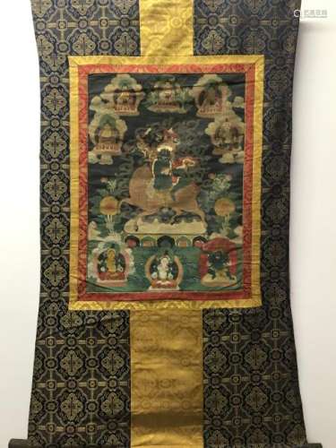 Chinese Hanging Scroll Tibetan Thangka and Lineage