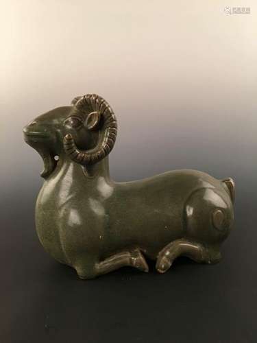 Chinese Yue Ware Ram Porcelain Statue