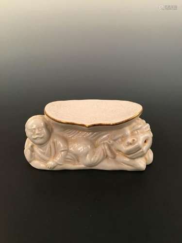 Chinese Ding Yao White Glazed Porcelain Pillow