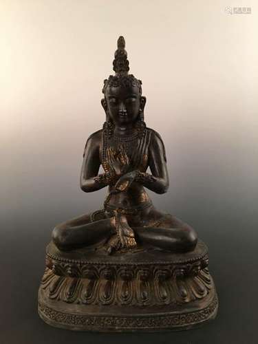 Chinese Gilt Brass Buddha Statue