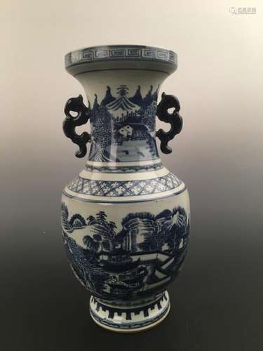 Chinese Blue &White Of Landscape Pattern Decorated