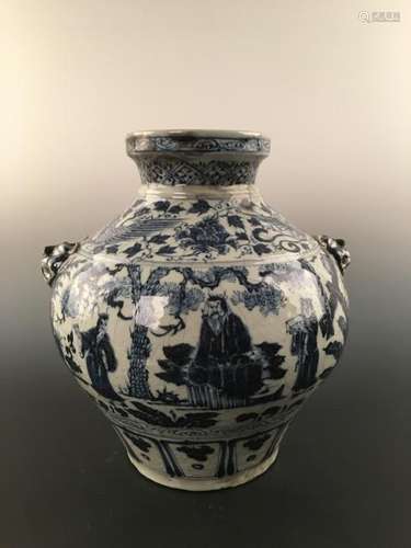 Chinese Blue&White Figure Pattern Decorated Porcelain