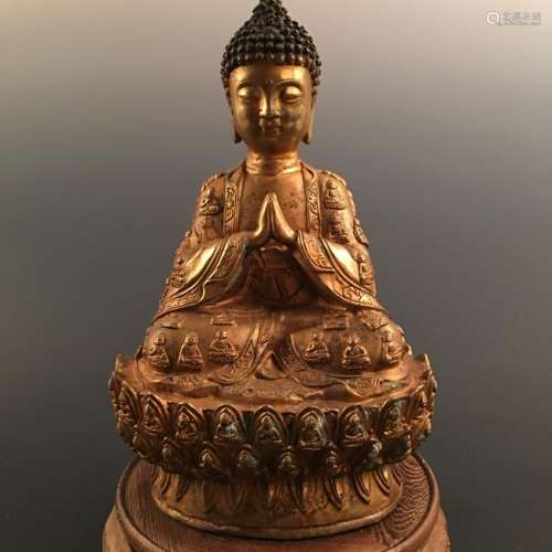 Chinese Gilt Bronze Buddha Statue