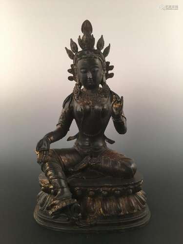 Chinese Gilt Brass Buddha Statue