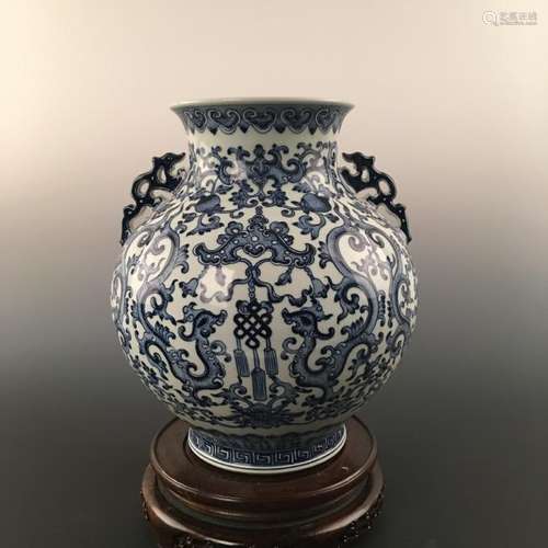 Chinese Blue&White Of Phoenix Decorated Porcelain  Vase