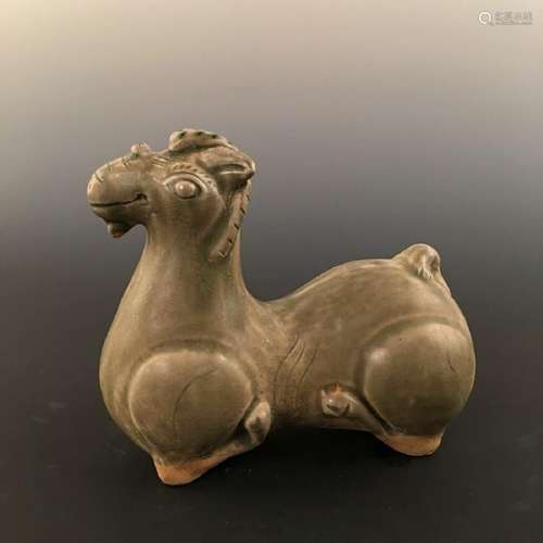 Chinese Yue Ware Ram Porcelain Statue