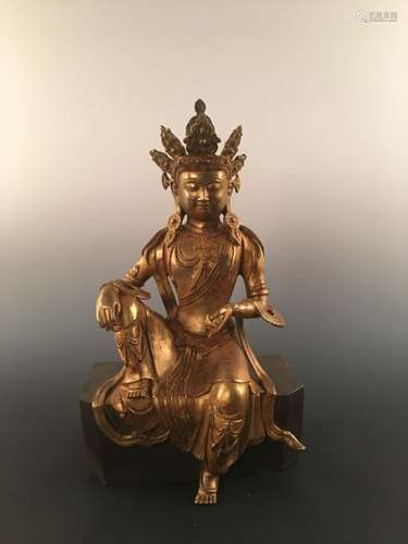 Chinese Gilt Brass Buddha Statue