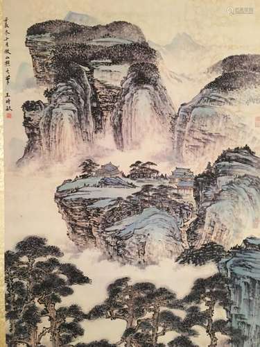 Chinese Hanging Scroll of 'Landscape', Wang Shimin