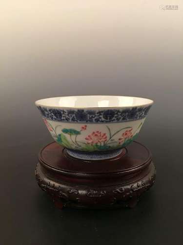 Chinese Famille Rose Lotus Bowl