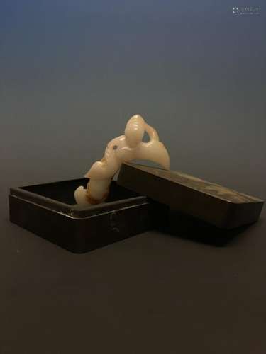 Chinese Archaic Jade Figure in Box