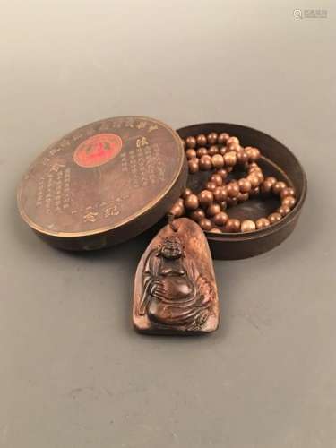 Chinese Agilawood Buddha Necklace