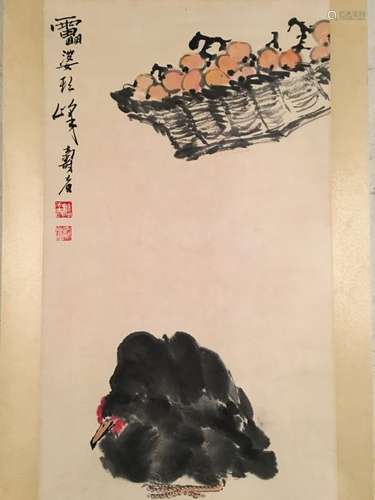 Chinese Hanging Scroll of 'Rooster'