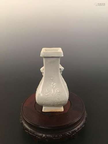 Chinese White Glazed Square Vase