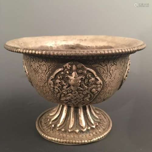 Chinese Silver Bronze Cup