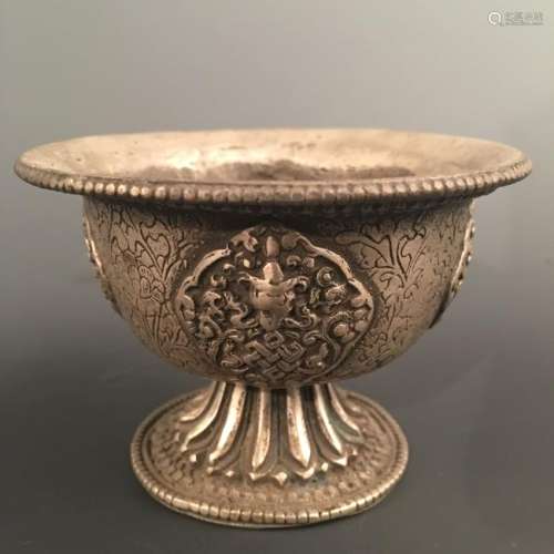Chinese Silver Bronze Cup