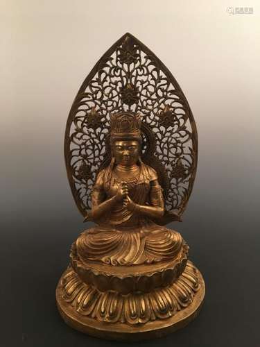 Chinese Gilt Brass Buddha Statue