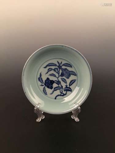 Chinese Celadon With Blue &White Dish