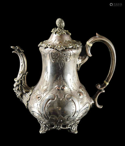 A Victorian Style Silver Coffee Pot