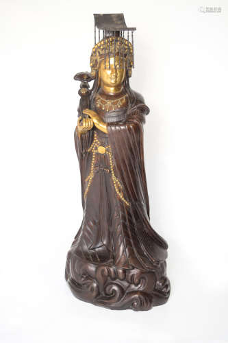 [Chinese] A Bronze Mazu (Goddess of Sea) Statue