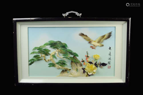 [Chinese] A Chaoshan Shell Collage of Eagle and Pine