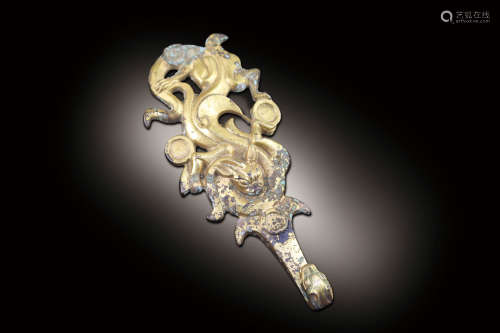 銅鎏金螭龍紋帶鉤