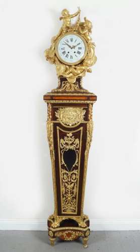 19TH-CENTURY ORMOLU MOUNTED KINGWOOD LONG CASE CLOCK