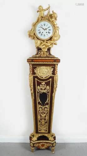 19TH-CENTURY ORMOLU MOUNTED KINGWOOD LONG CASE CLOCK