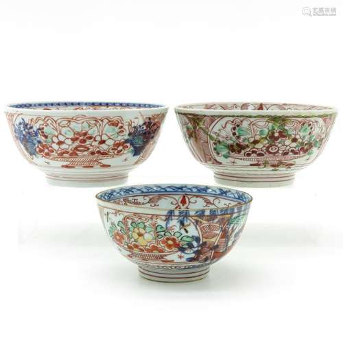 Three Polychrome Decor Bowls