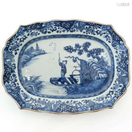 A Blue and White Decor Serving Platter