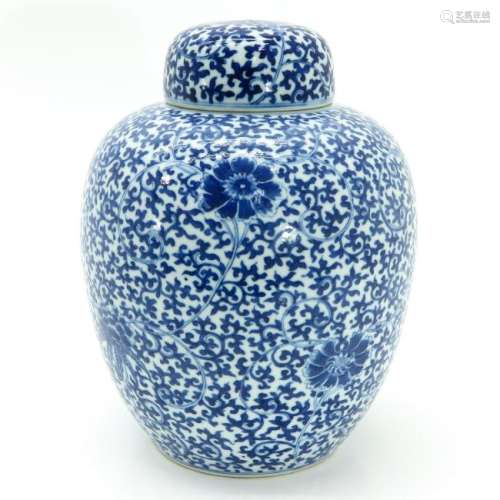 A Blue and White Decor Ginger Jar