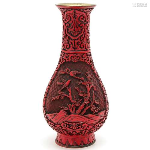 A Cinnabar Lacquer Vase