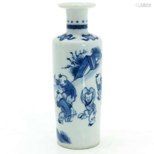 A Small Blue and White Decor Vase