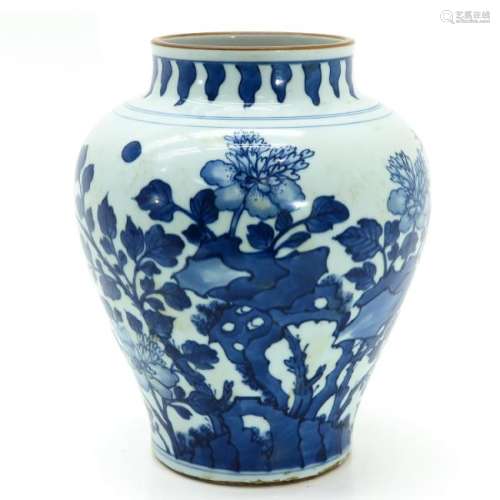 A Blue and White Decor Temple Jar