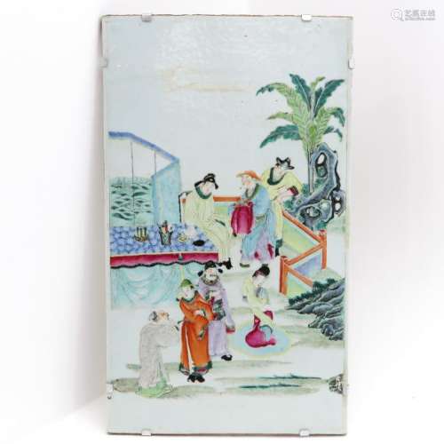 A Famille Rose Decor Chinese Tile
