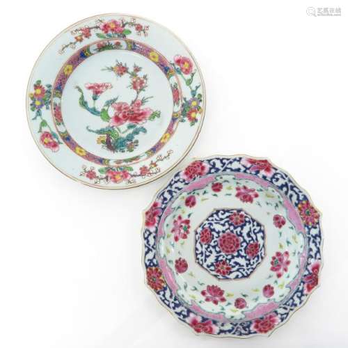 Two Famille Rose Decor Plates