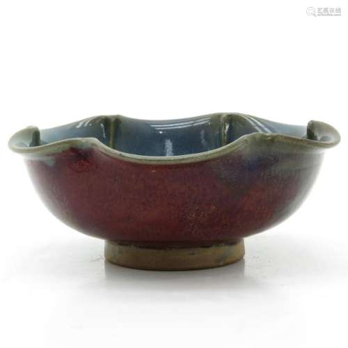 A Purple and Blue glaze Lotus Bowl