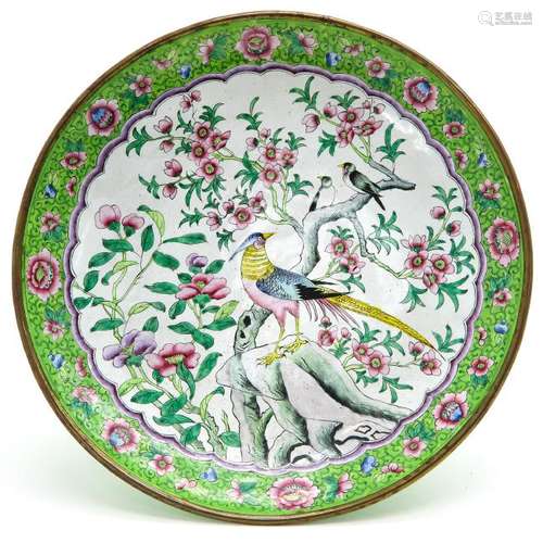 A Cantonese Enamel Dish